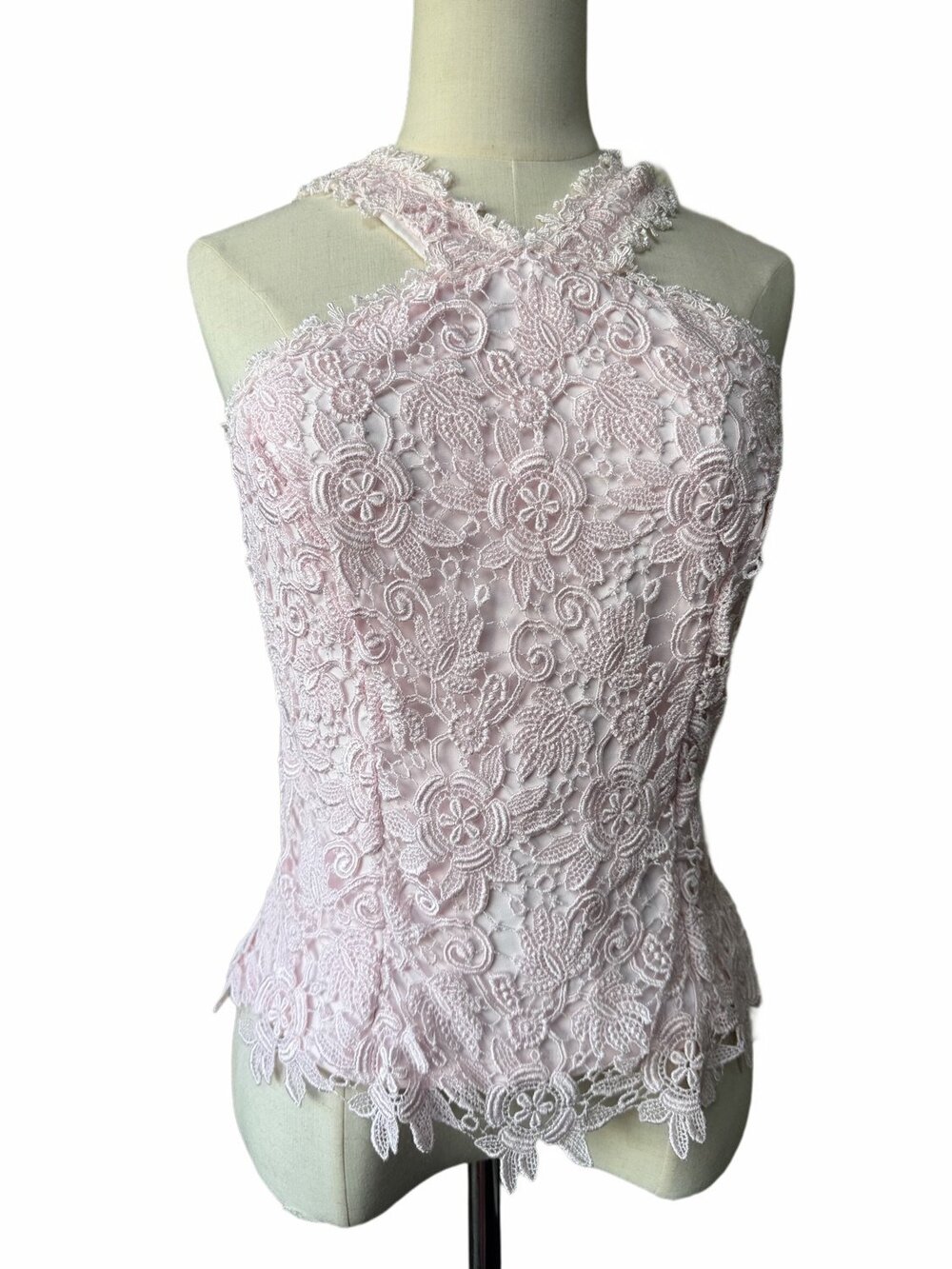 Flora Nikrooz Halter Camisole Top Womens Pink Floral Sleeveless Size S